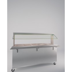 BAIN MARIE 4 BACS GN1/1 EN INOX 1M60