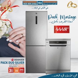         PACK DUO SILVER HOOVER (LAVE-VAISSELLE HF6C7F0X+REFRIGERATEUR HOCE7T618)
     