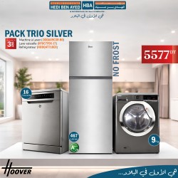         PACK TRIO HOOVER SILVER (LAVE-LINGE DXOA49C3R-80+LAVE-VAISELLE HF6C7F0X-17+REFRIGERATEUR HODQ4T718EX)
     